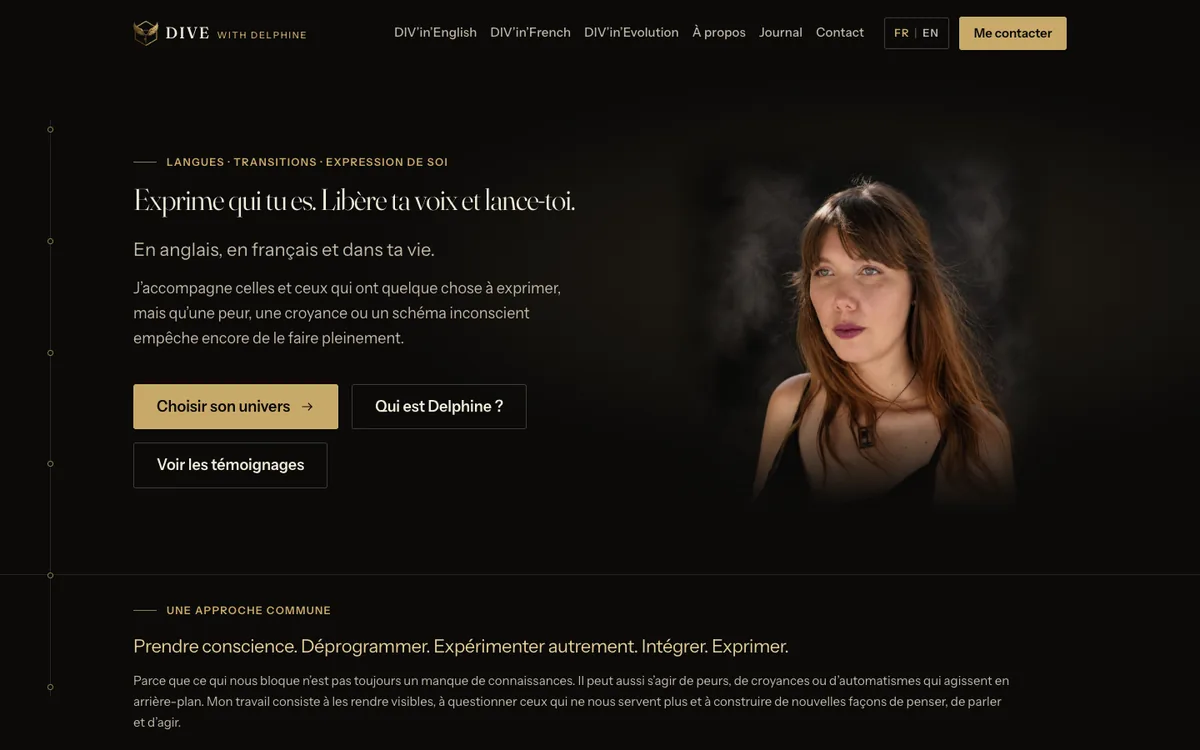 After: the new website's home page