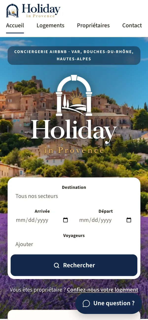 Le même site sur téléphone