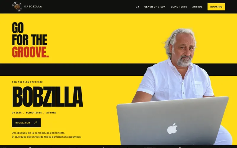 Page d'accueil du site DJ Bobzilla